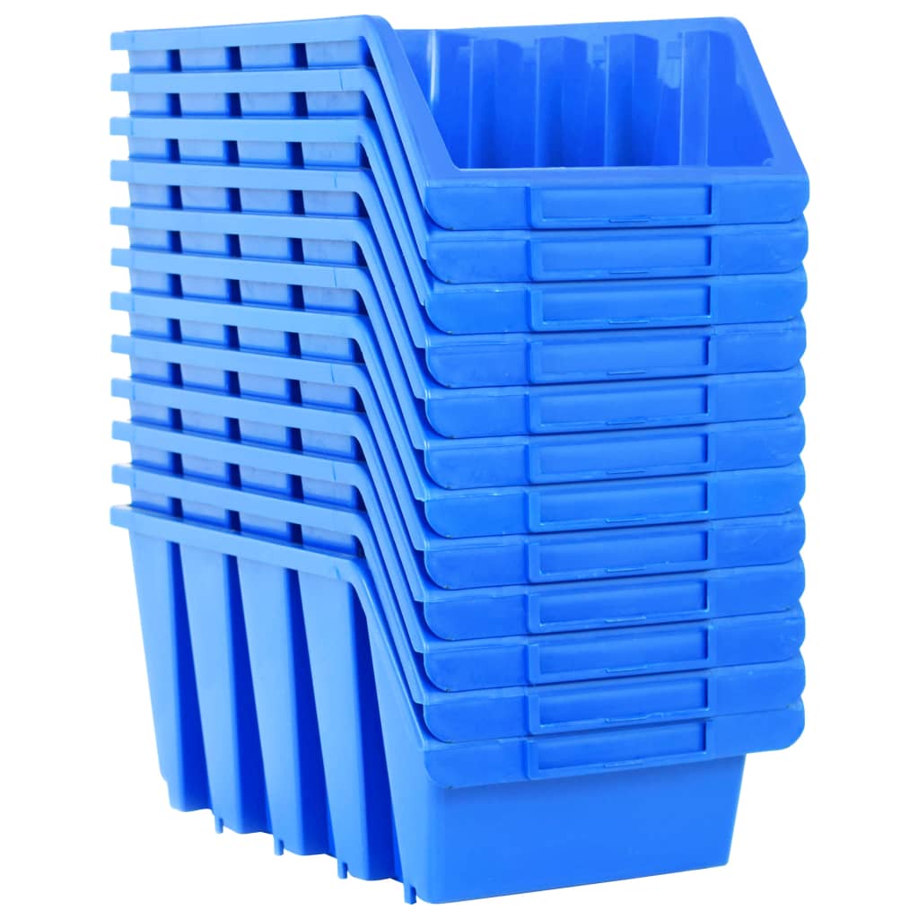 vidaXL Oppbevaringsbokser stablebare 14 stk blå plast