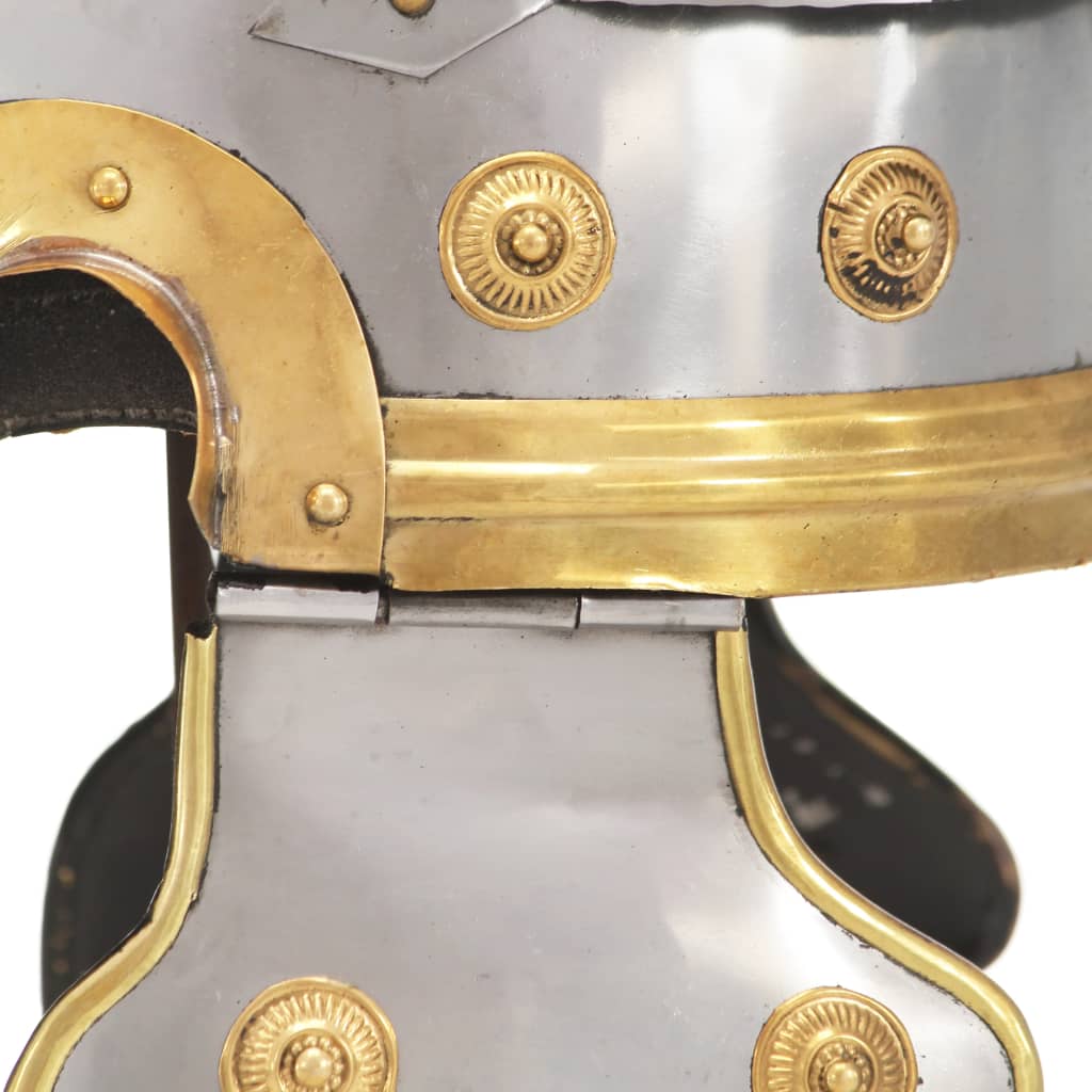 vidaXL Romersk soldathjelm antikk replika LARP sølv stål