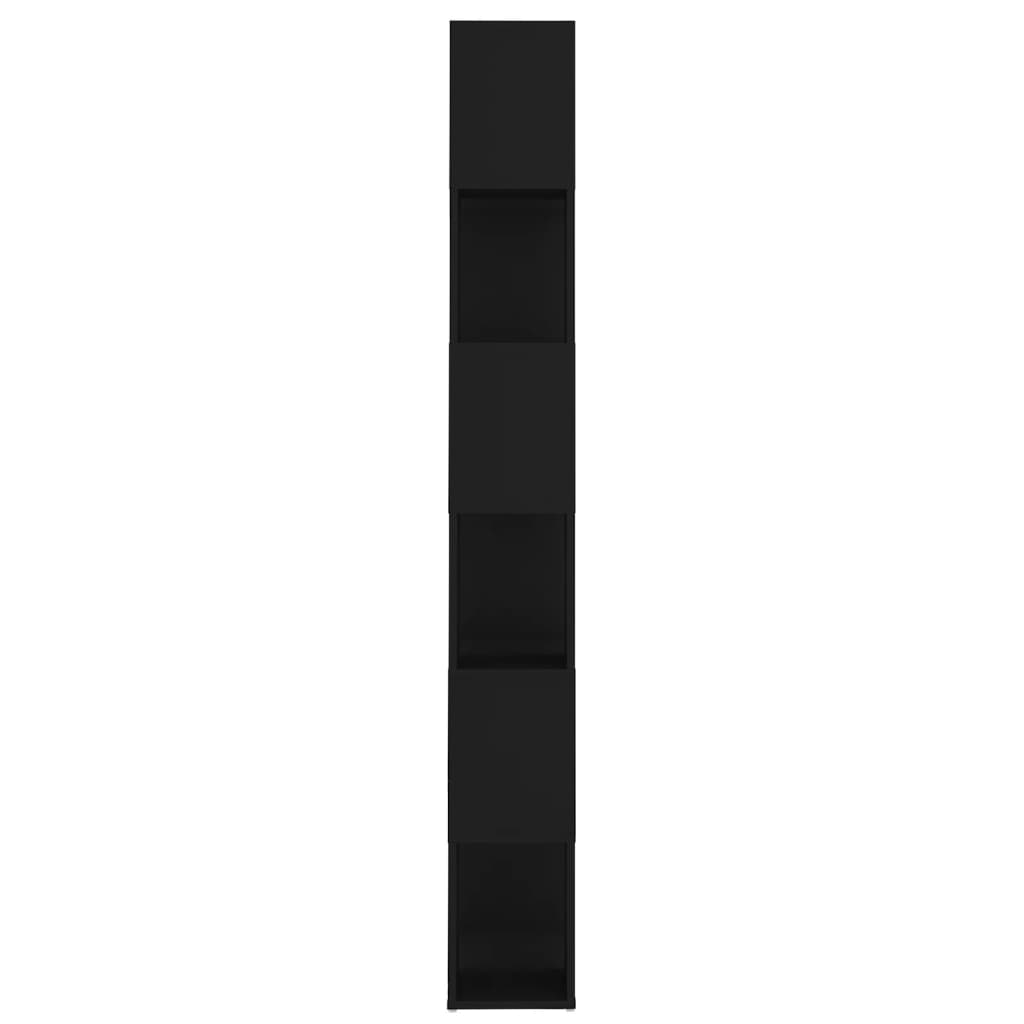 vidaXL Bokhylle/romdeler svart 60x24x186 cm sponplate