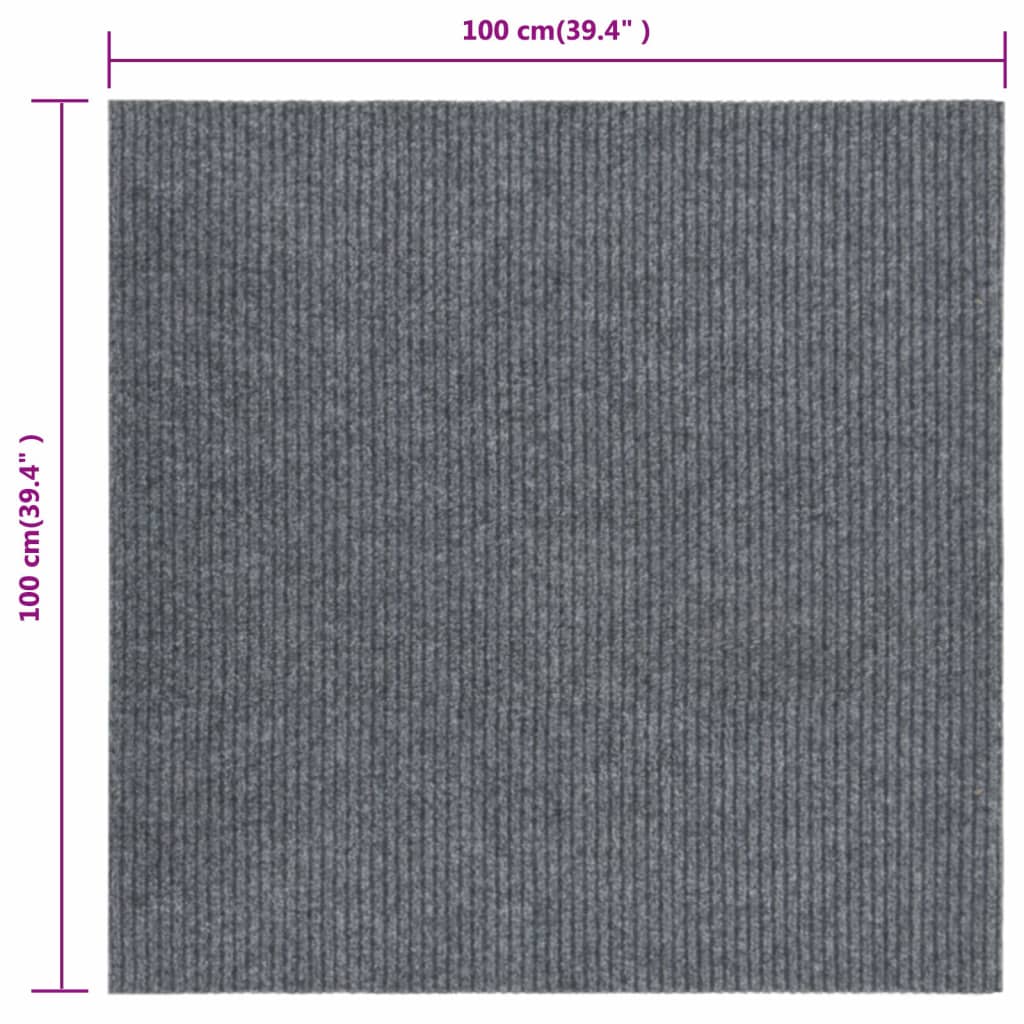 vidaXL Smussfangende teppeløper 100x100 cm grå