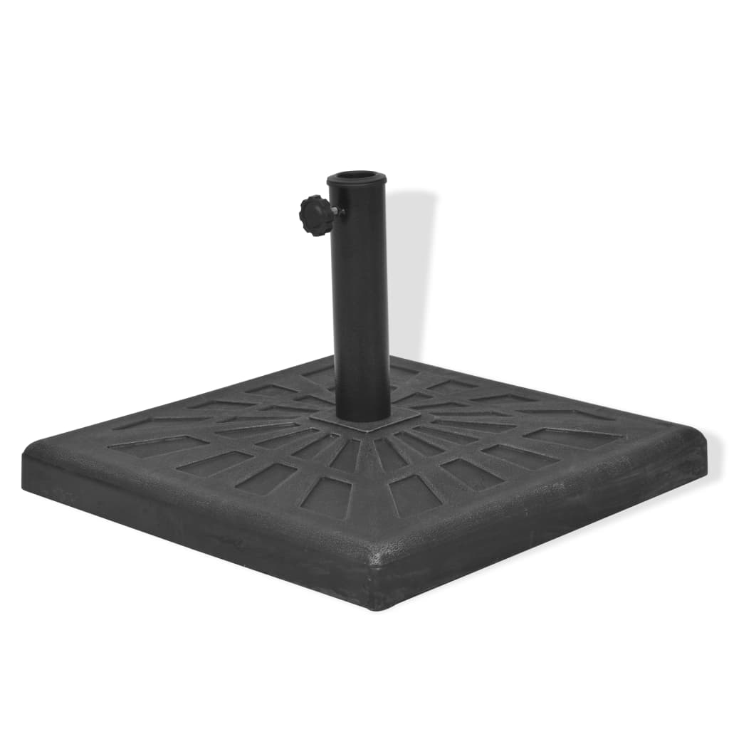vidaXL Parasollfot harpiks kvadrat svart 19 kg