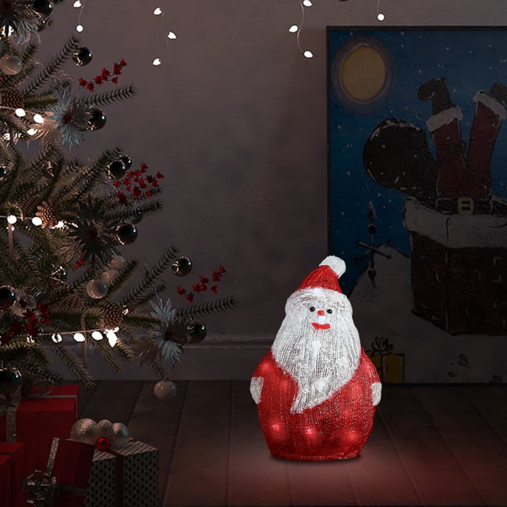 vidaXL LED-julenissefigur akryl innendørs og utendørs 28cm