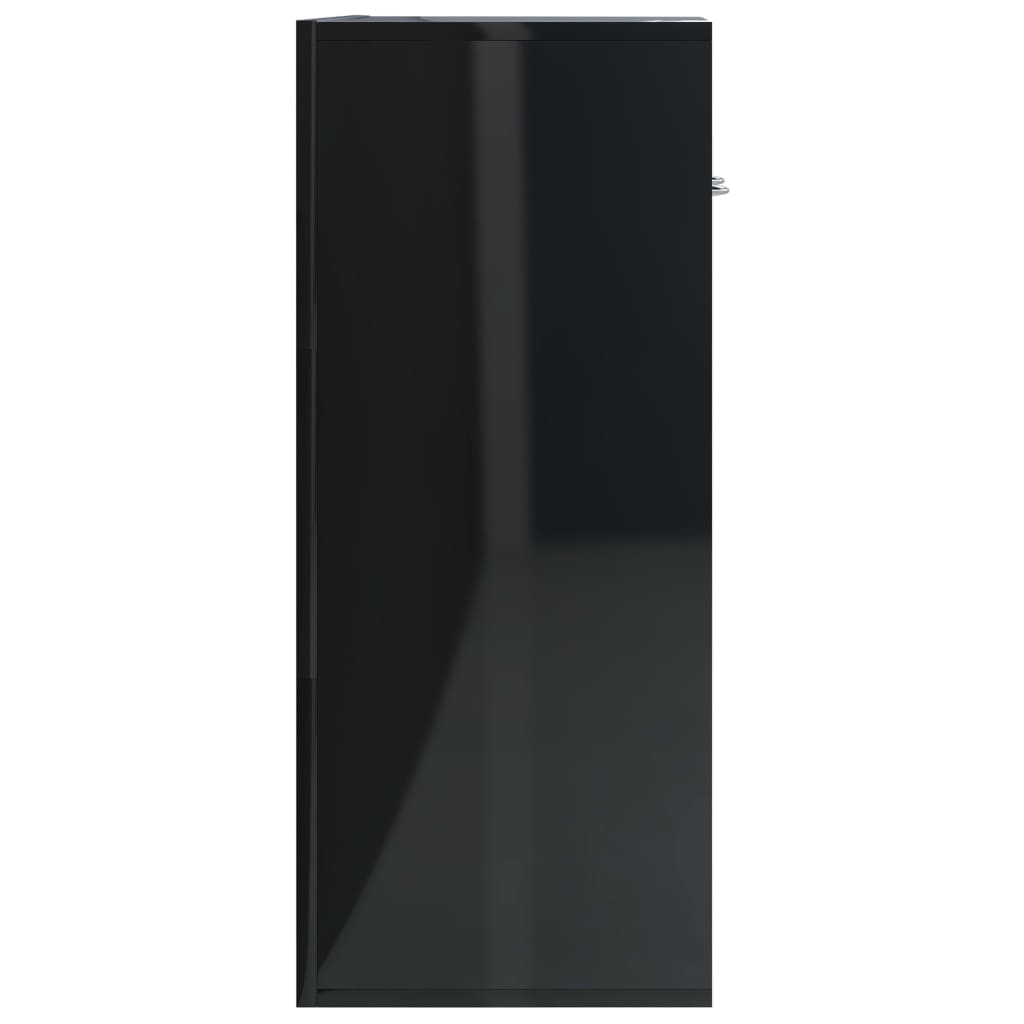 vidaXL Skjenk høyglans svart 60x30x75 cm sponplate