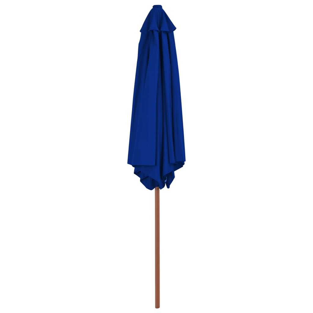 vidaXL Parasoll med trestang blå 270 cm