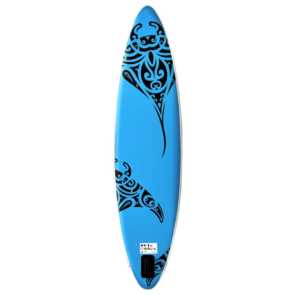 vidaXL Oppblåsbart padlebrettsett 366x76x15 cm blå