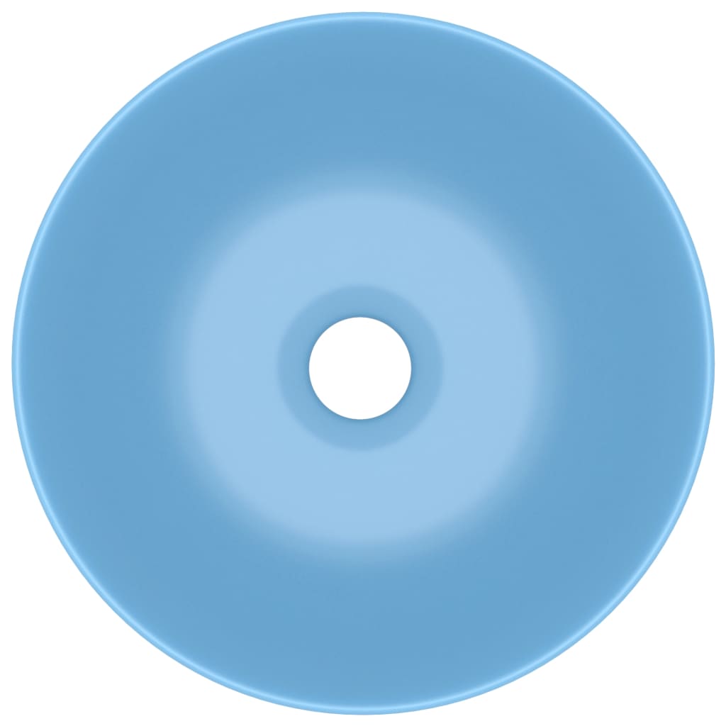 vidaXL Baderomsservant keramisk lyseblå rund