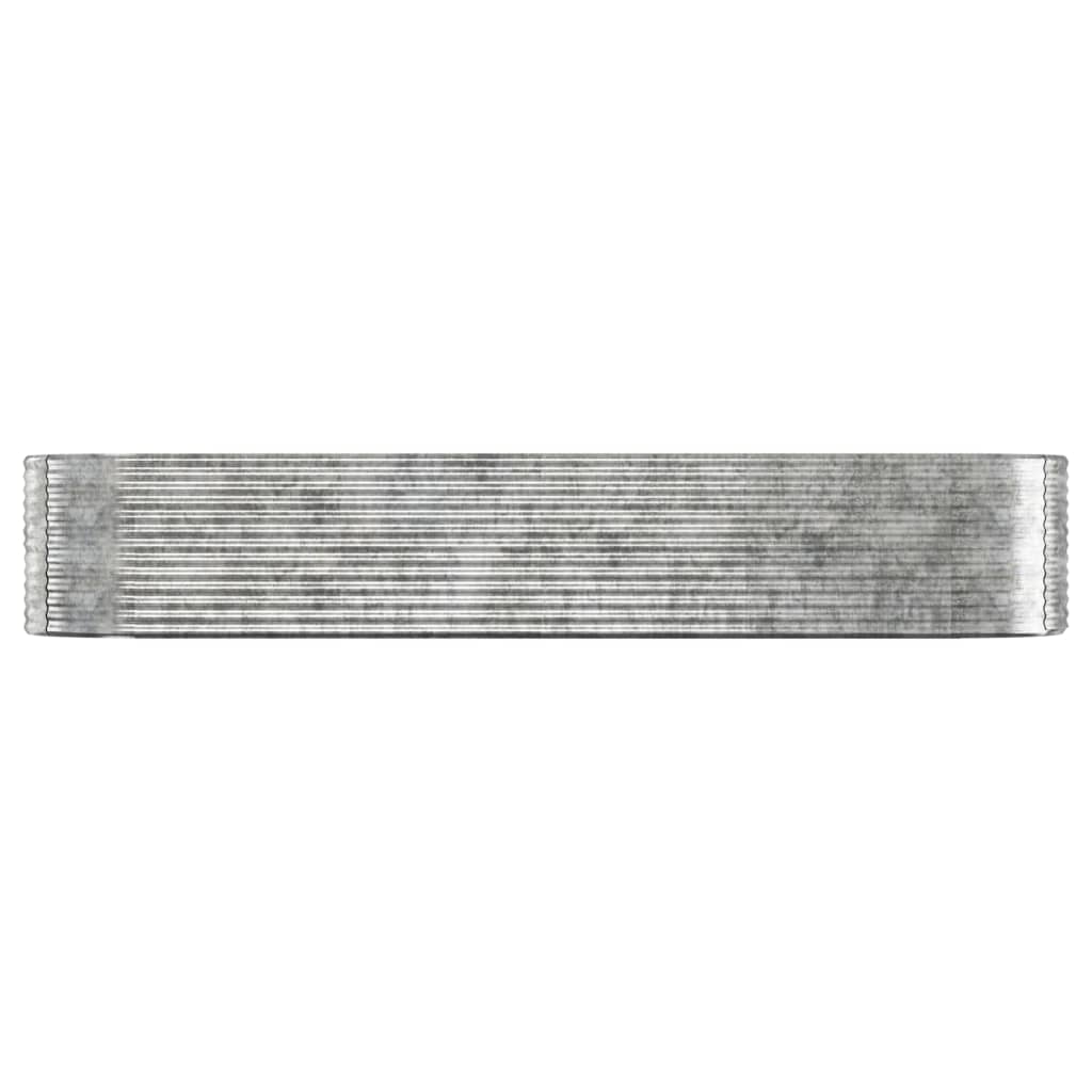 vidaXL Høybed pulverlakkert stål 396x100x68 cm sølv