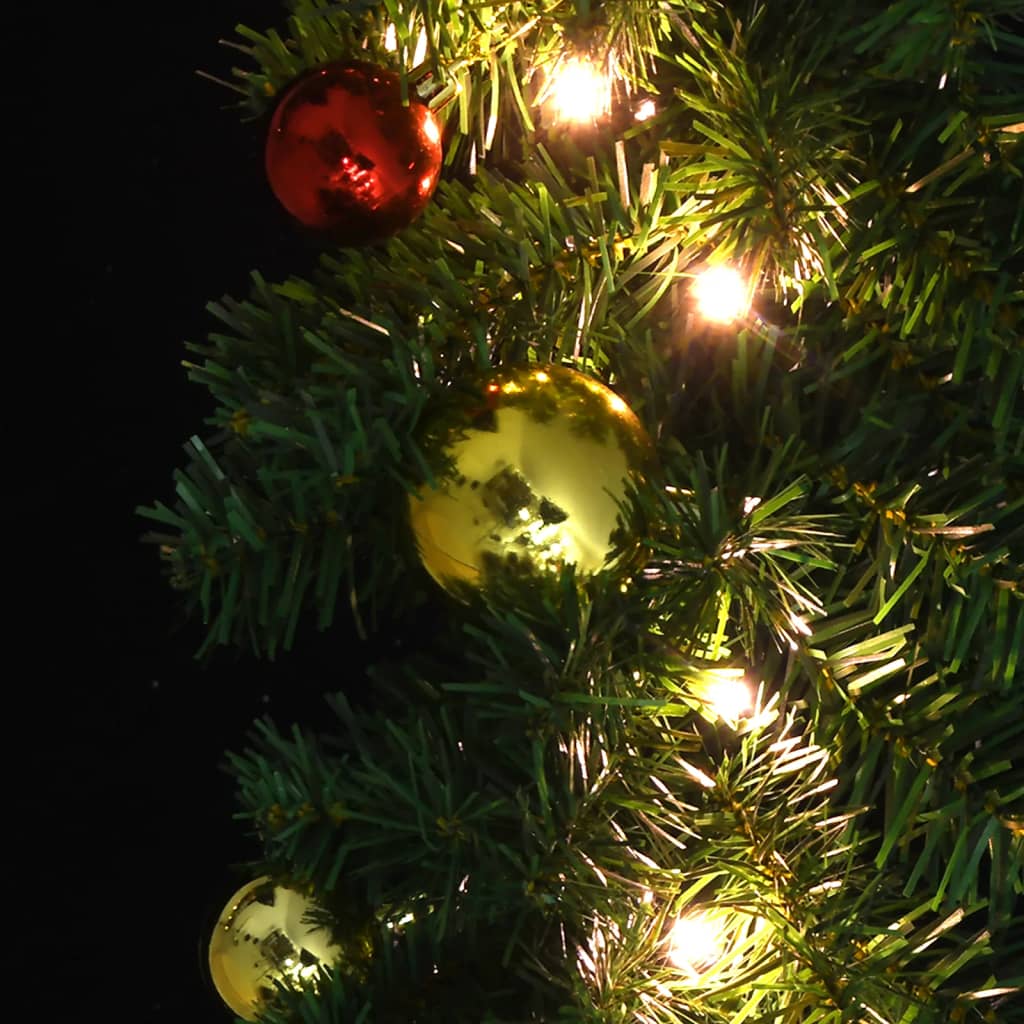 vidaXL Garland dekorert med julekuler og LED-lys 10 m