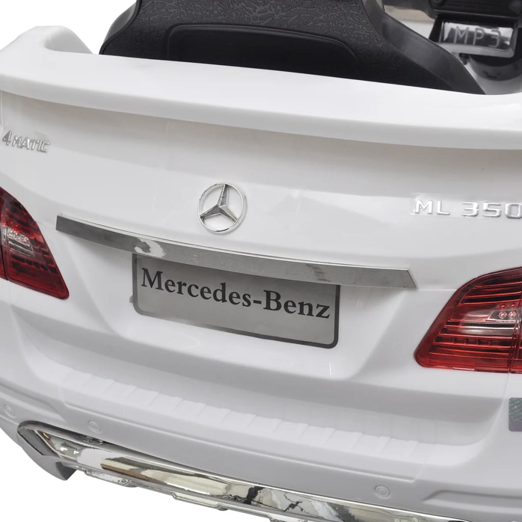 Hvit Mercedes Benz ML350 Elbil 6 V med fjernkontroll