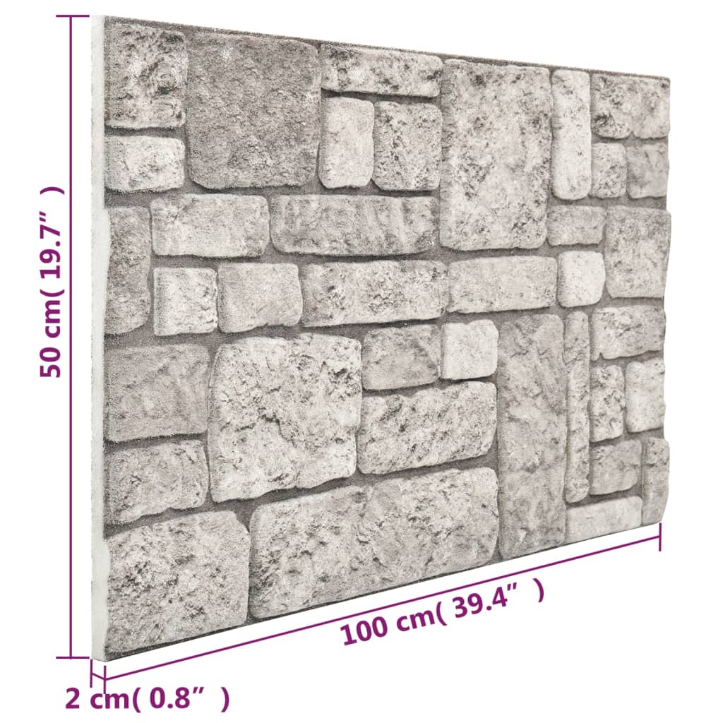 vidaXL 3D veggpaneler med grått mursteindesign 10 stk EPS