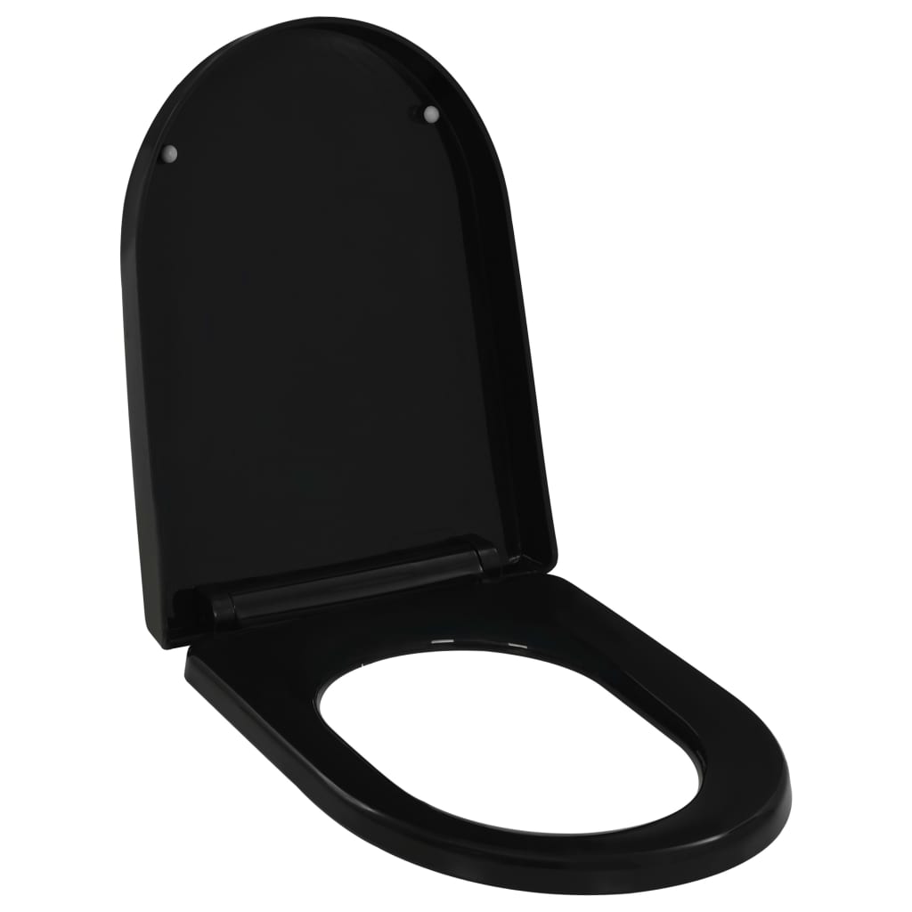 vidaXL Toalettsete med soft-close og hurtigfeste svart