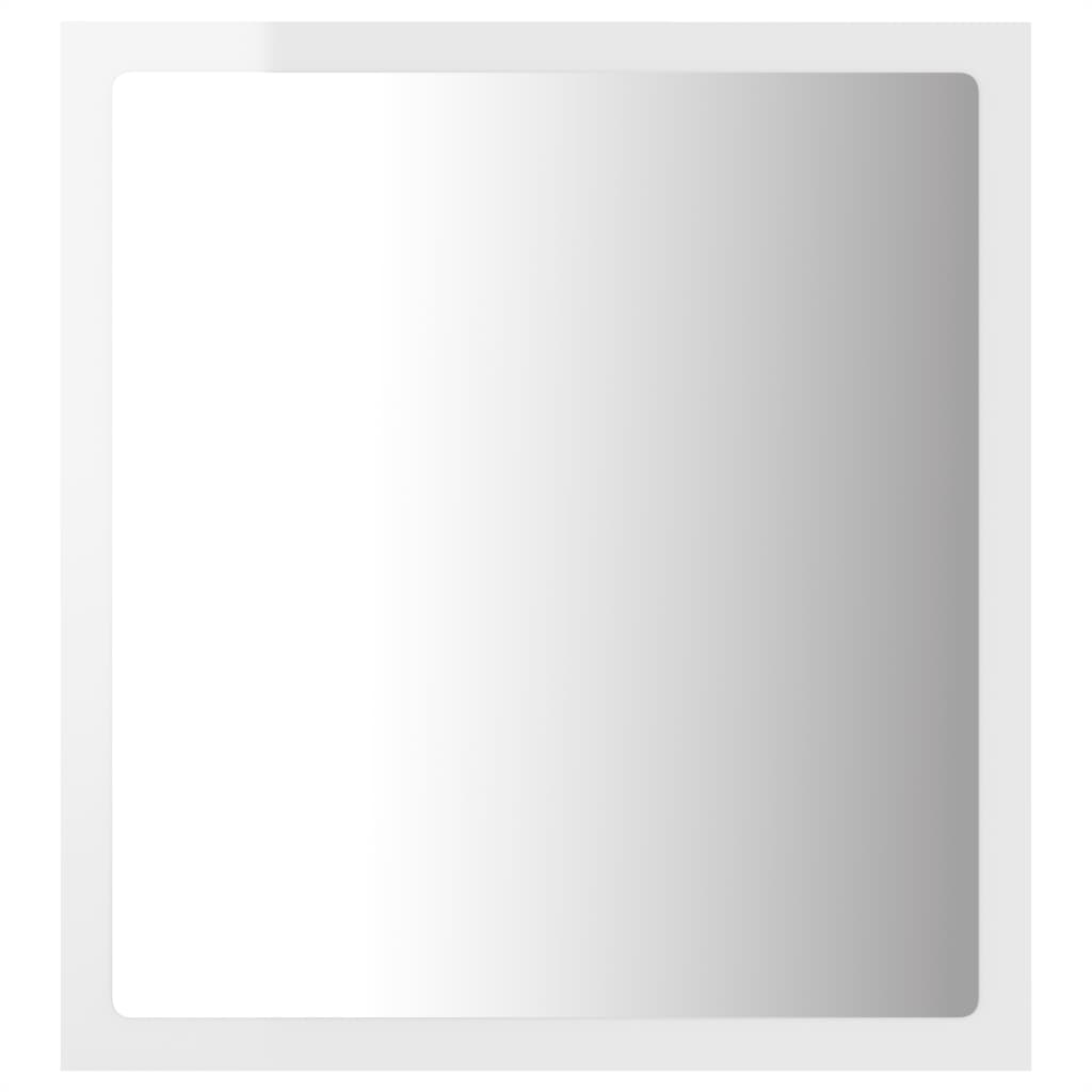 vidaXL LED-badespeil høyglans hvit 40x8,5x37 cm akryl