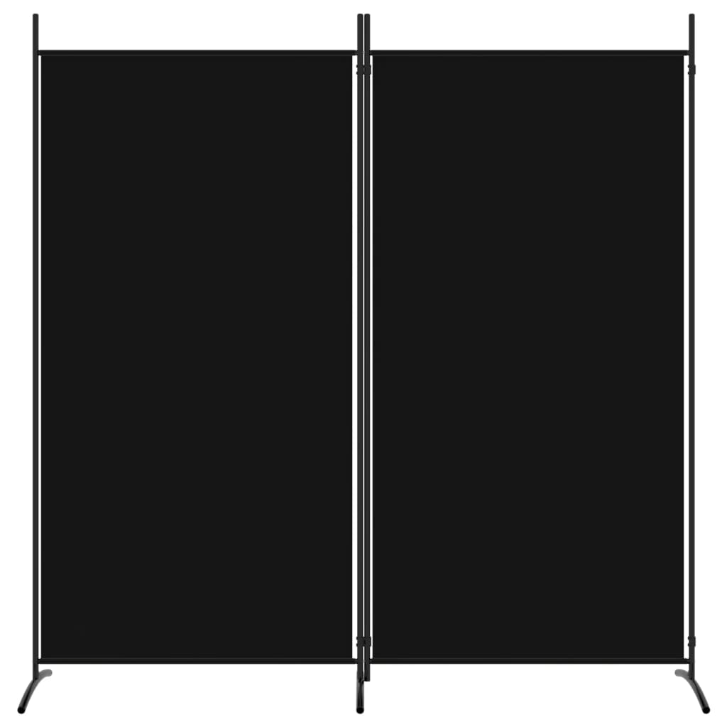 vidaXL Romdeler med 2 paneler svart 175x180 cm stoff