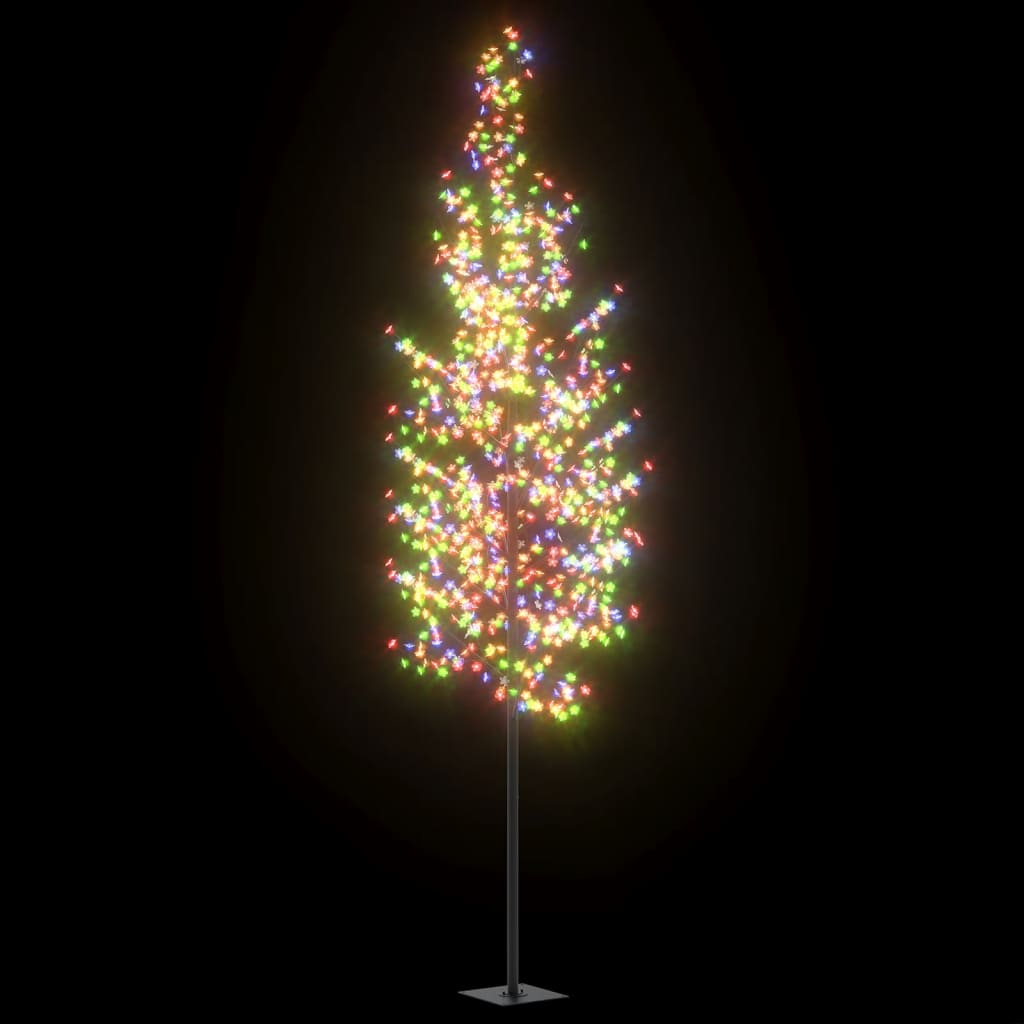 vidaXL Juletre 200 lysdioder flerfarget lys kirsebærblomst 400 cm