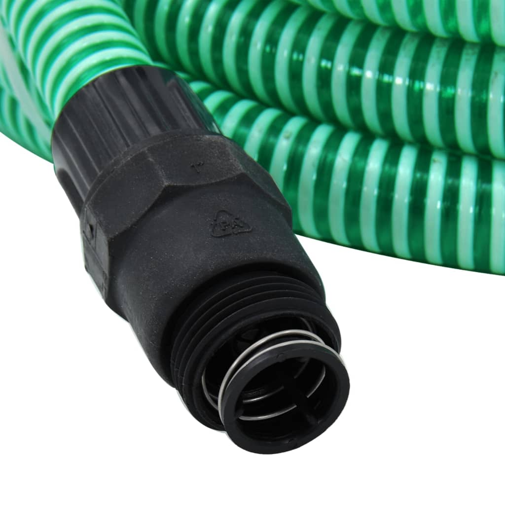 vidaXL Sugeslange med messingkoblinger grønn 1,1" 7 m PVC