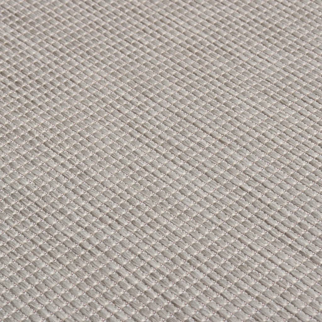 vidaXL Utendørs flatvevd teppe 200x280 cm gråbrun