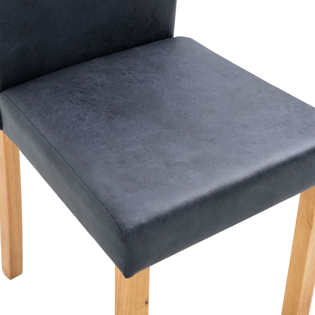 vidaXL Spisestoler 4 stk grå kunstig semsket skinn