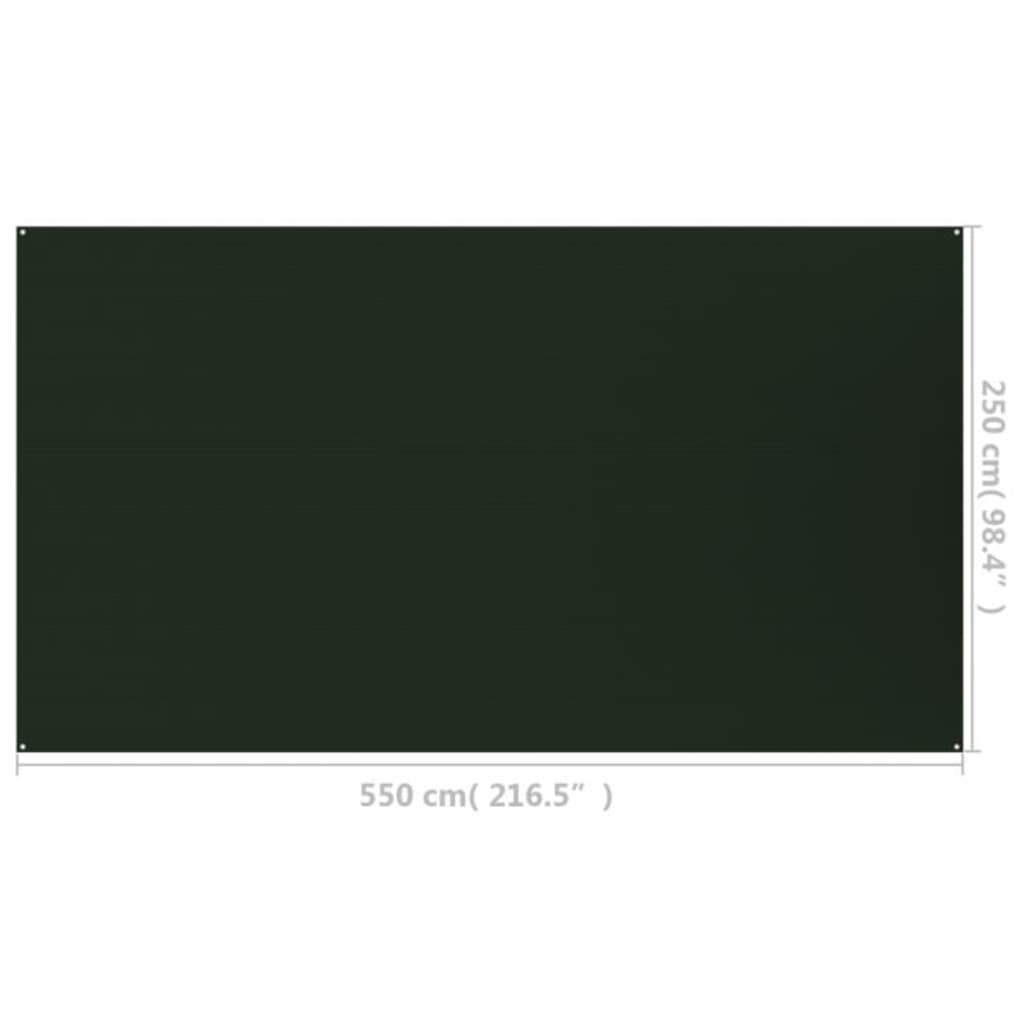 vidaXL Teltteppe 250x550 cm mørkegrønn HDPE