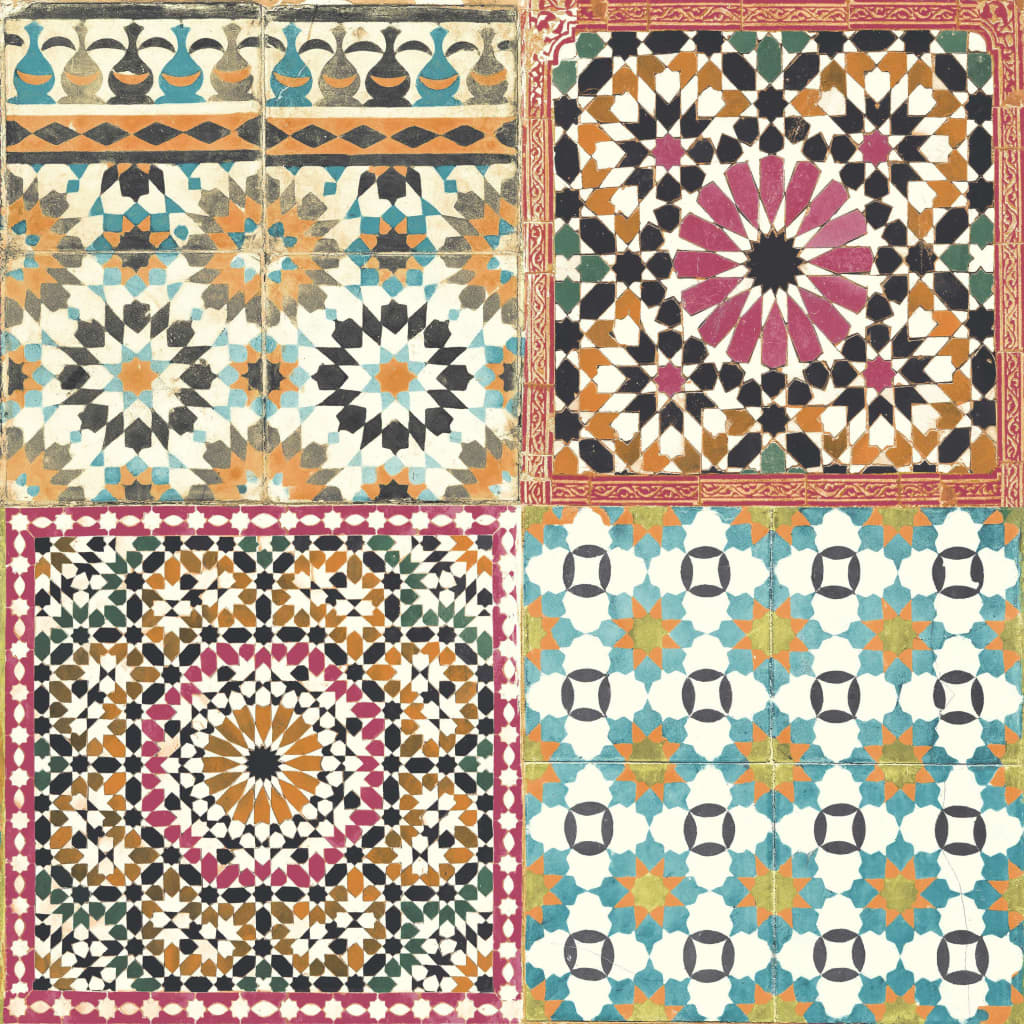 DUTCH WALLCOVERINGS Veggpanel marokkanske fliser flerfarget
