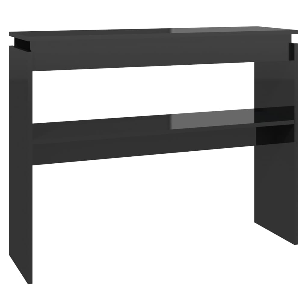 vidaXL Konsollbord høyglans svart 102x30x80 cm sponplate