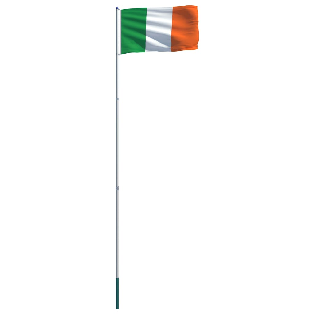 vidaXL Irsk flagg og stang aluminium 6 m