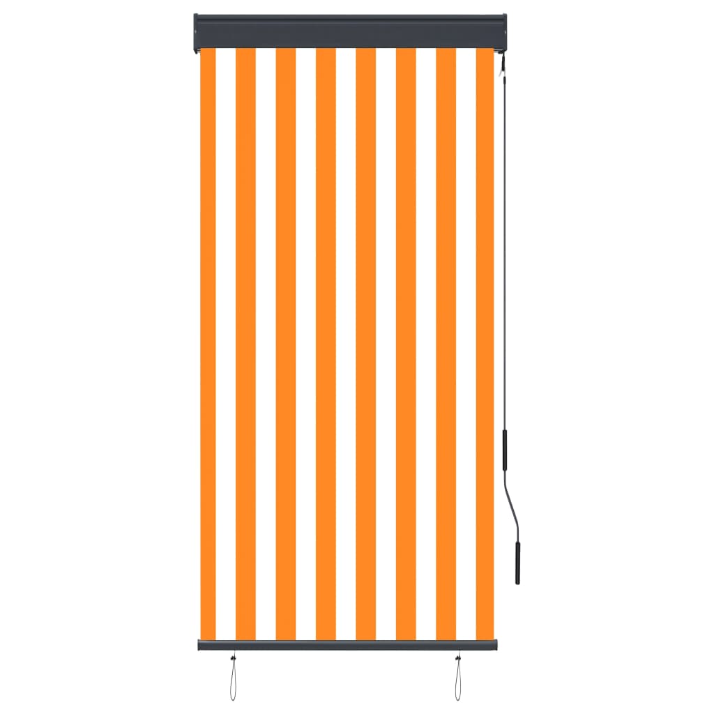 vidaXL Utendørs rullegardin 80x250 cm hvit og oransje