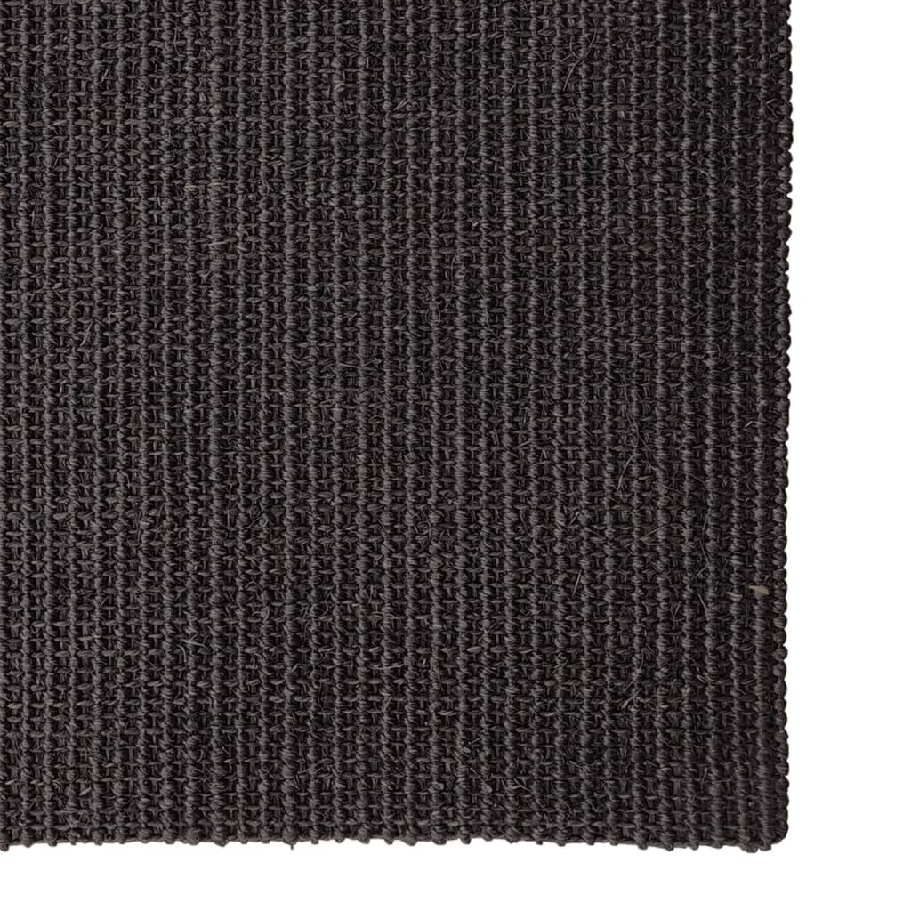 vidaXL Teppe naturlig sisal 80x300 cm svart