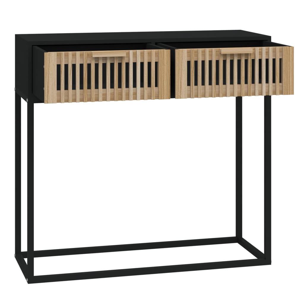 vidaXL Konsollbord svart 80x30x75 cm konstruert tre og jern