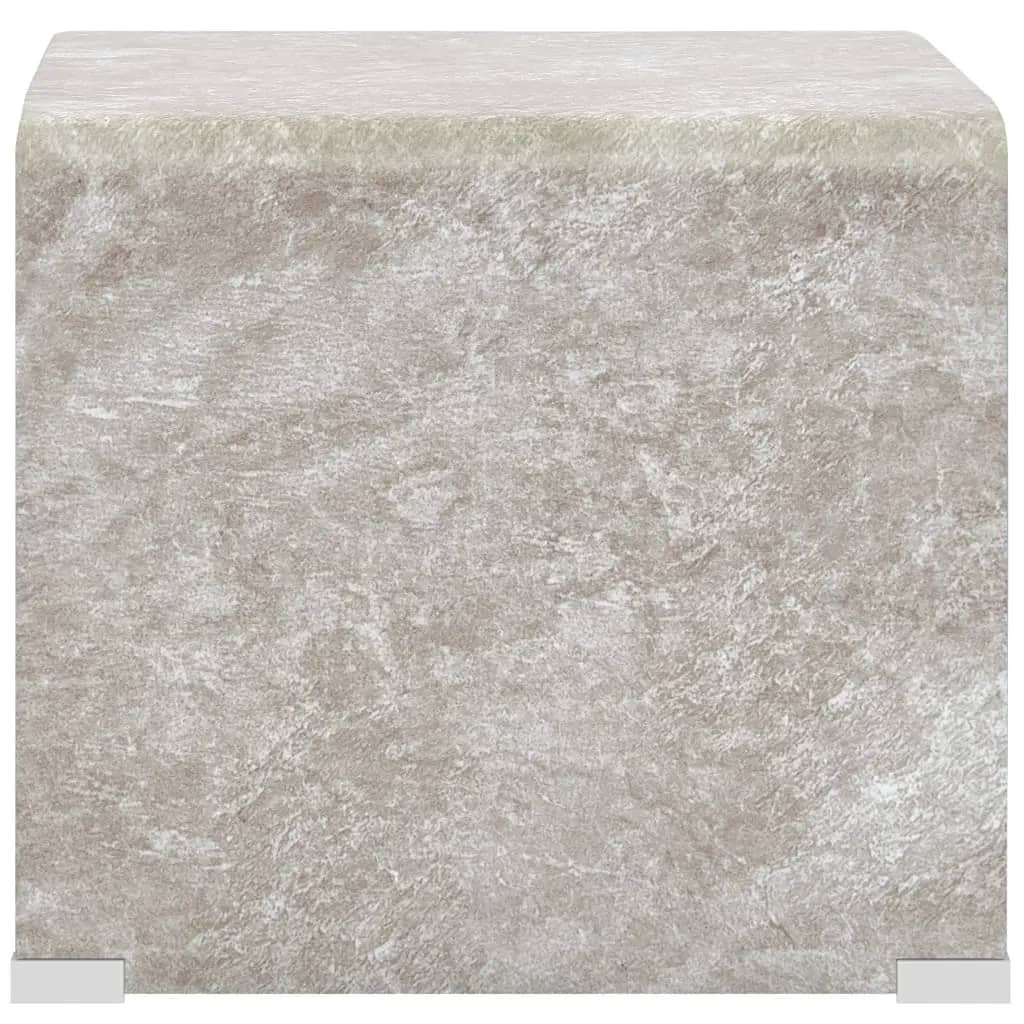 vidaXL Salongbord brun marmor 50x50x45 cm herdet glass