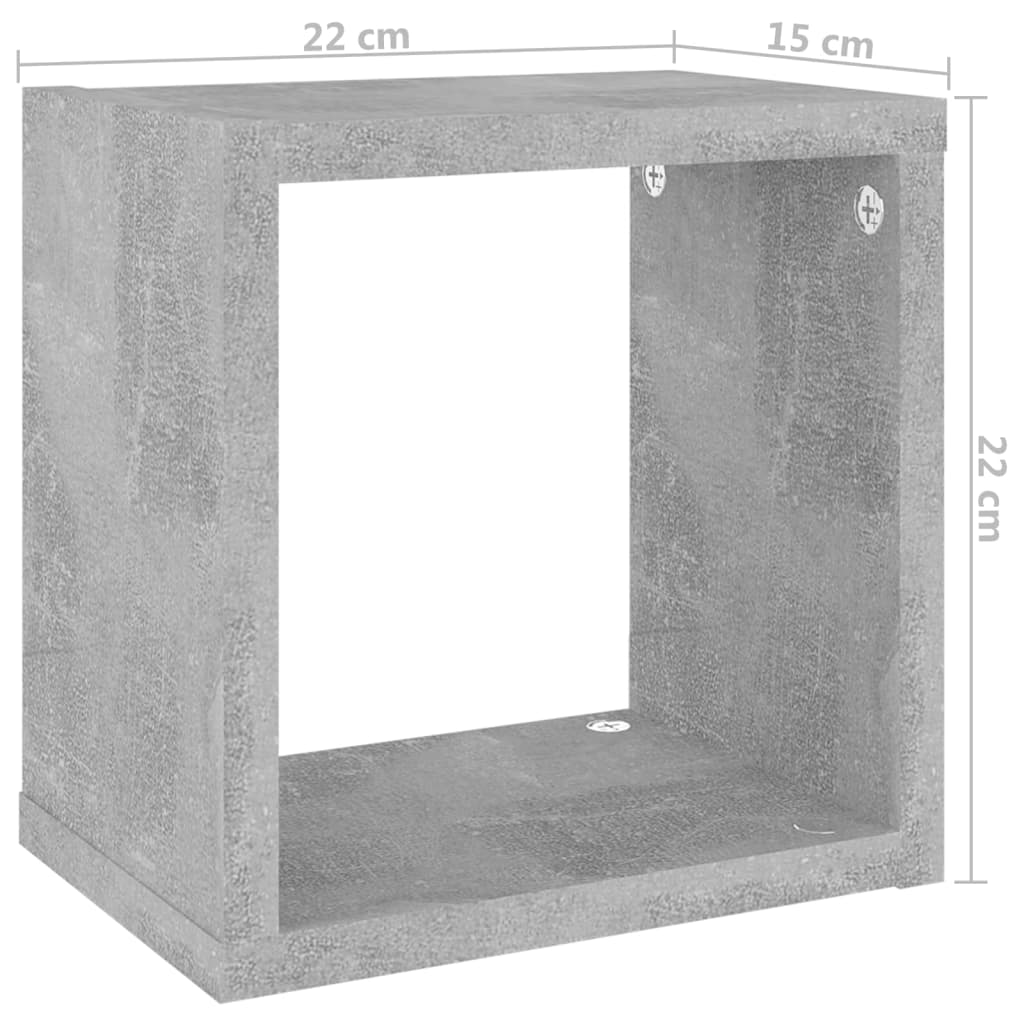 vidaXL Vegghyller kubeformet 4 stk betonggrå 22x15x22 cm
