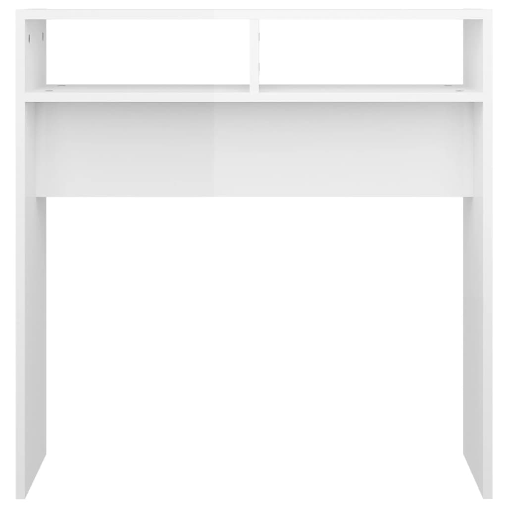 vidaXL Konsollbord høyglans hvit 78x30x80 cm sponplate