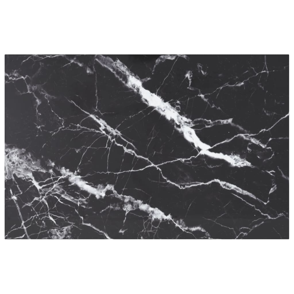 vidaXL Bordplate svart 100x62 cm 8 mm herdet glass med marmor design