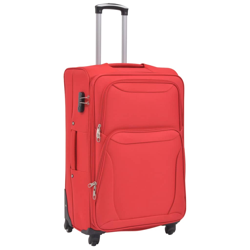 vidaXL Mykt koffertsett i 3 deler rød
