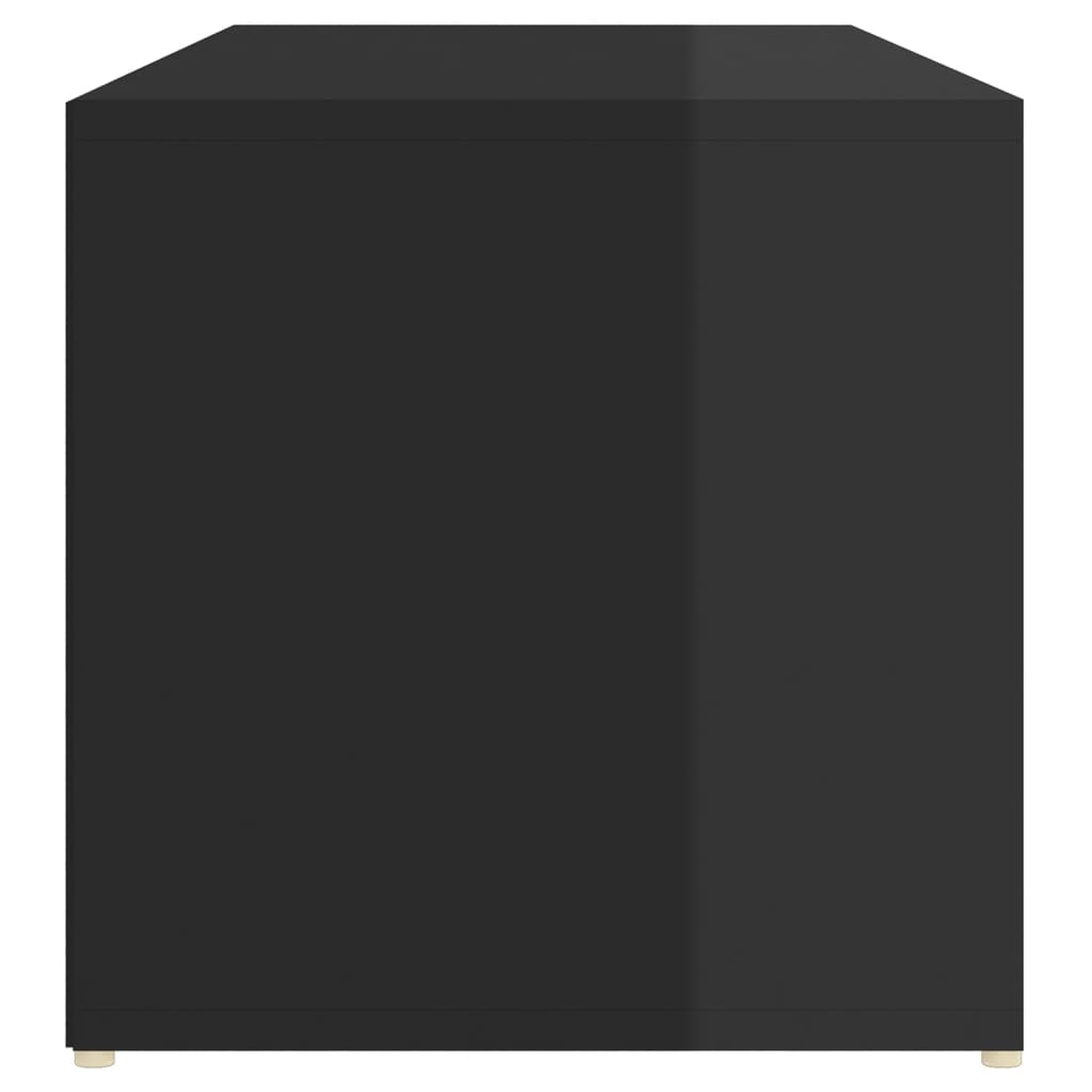 vidaXL Skobenk høyglans svart 105x35x35 cm sponplate
