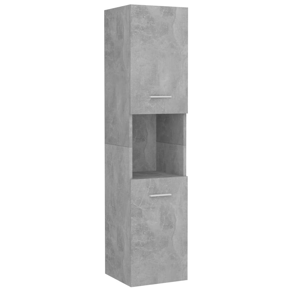 vidaXL Baderomsskap betonggrå 30x30x130 cm sponplate