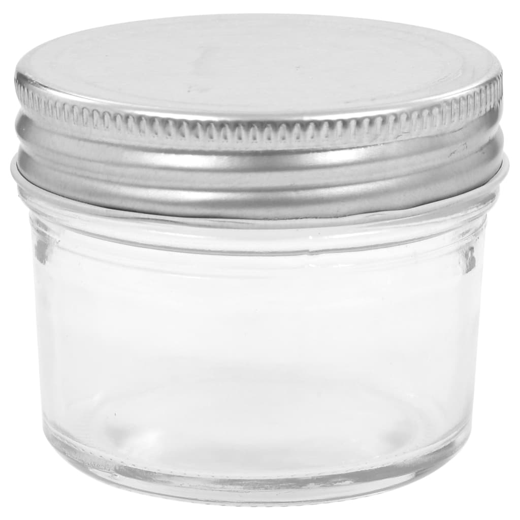 vidaXL Syltetøyglass med sølve lokk 24 stk 110 ml