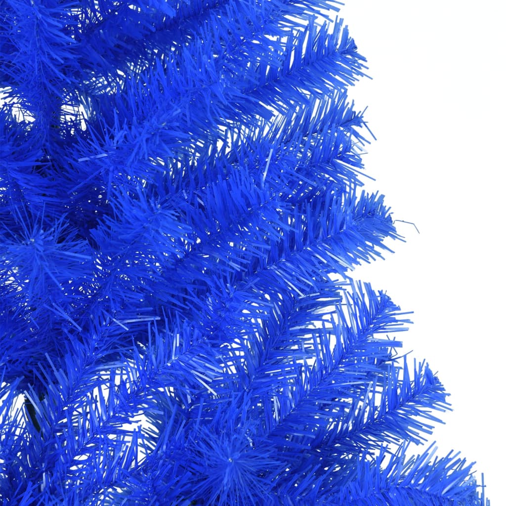 vidaXL Kunstig juletre halvt med stativ blå 240 cm PVC