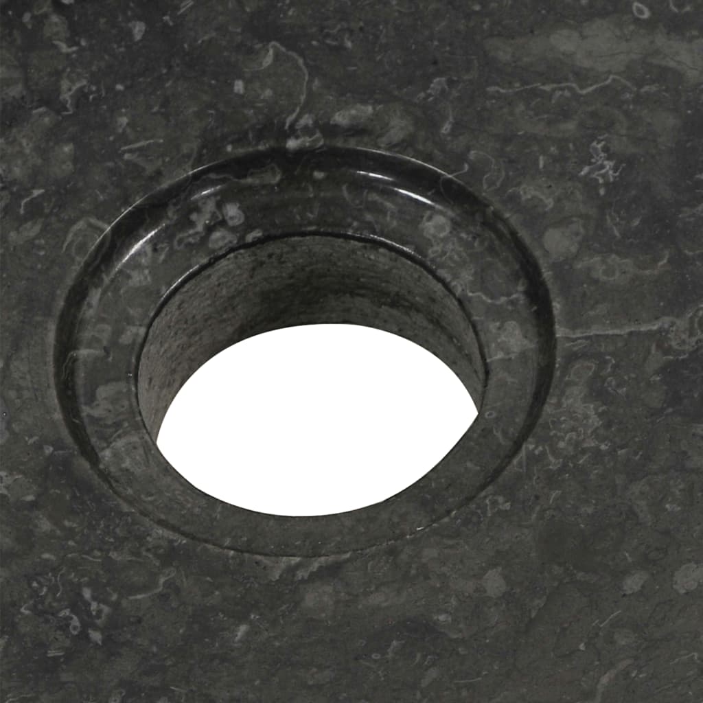 vidaXL Baderomshylle heltre teak med vask marmor svart