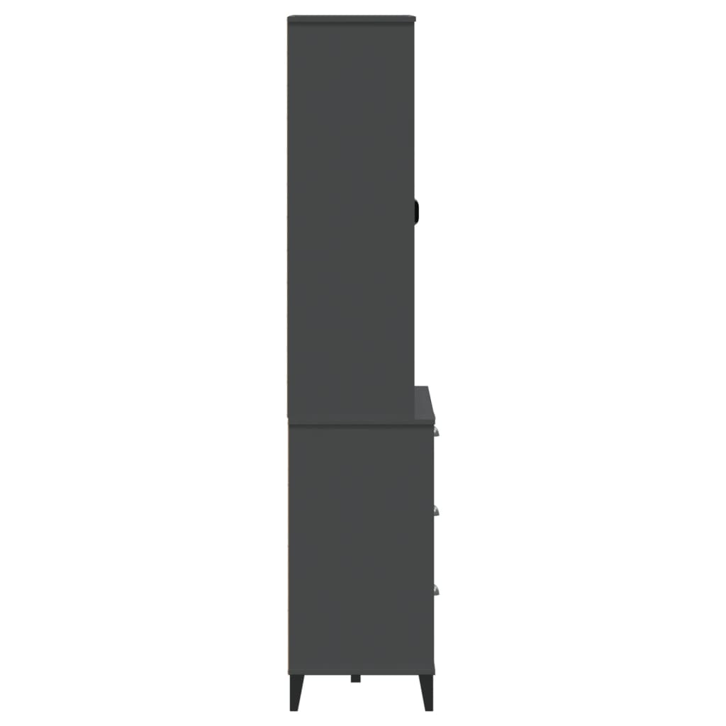 vidaXL Highboard VIKEN antrasitt grå 80x40x190 cm heltre furu