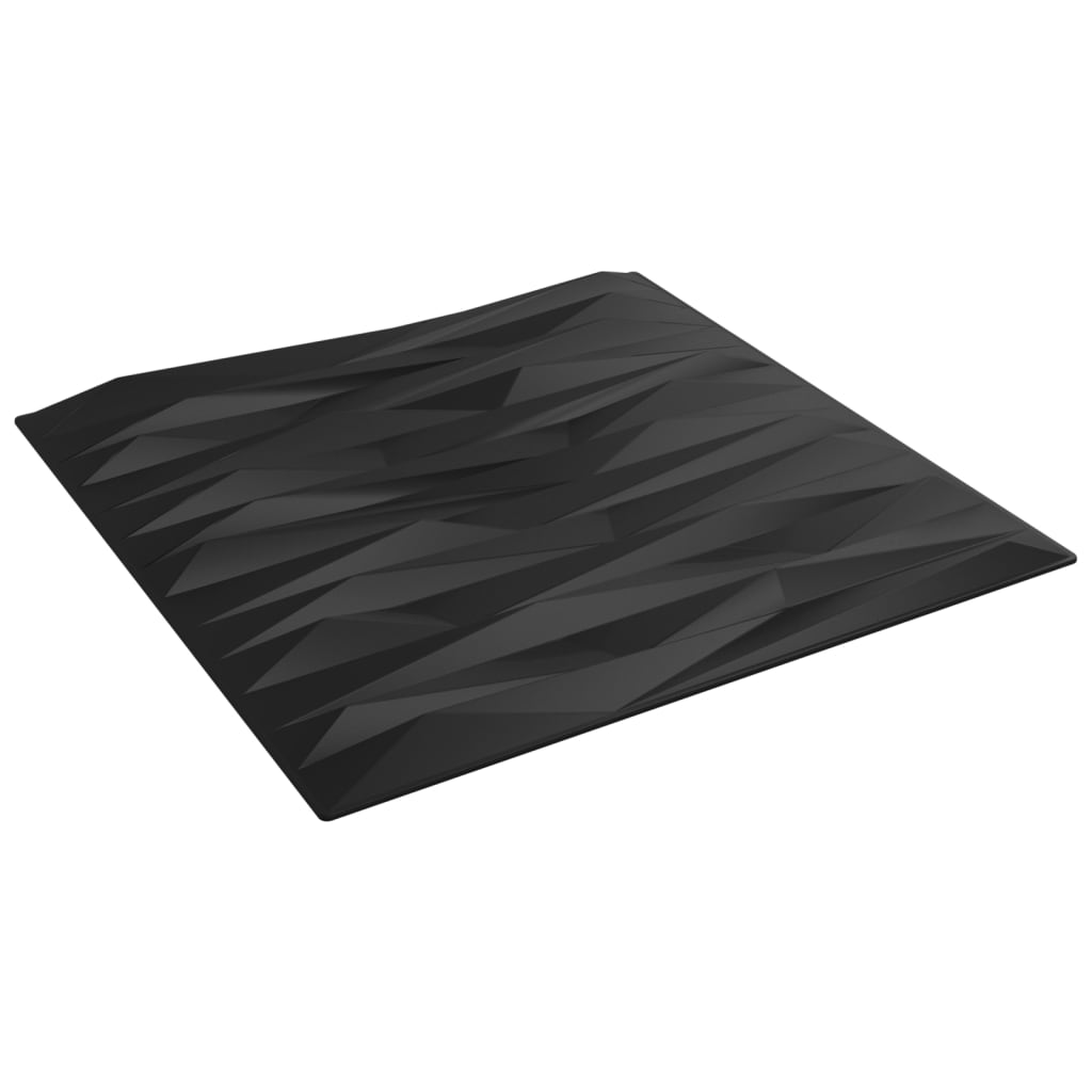 vidaXL Veggpaneler 12 stk svart 50x50 cm XPS 3 m² stein