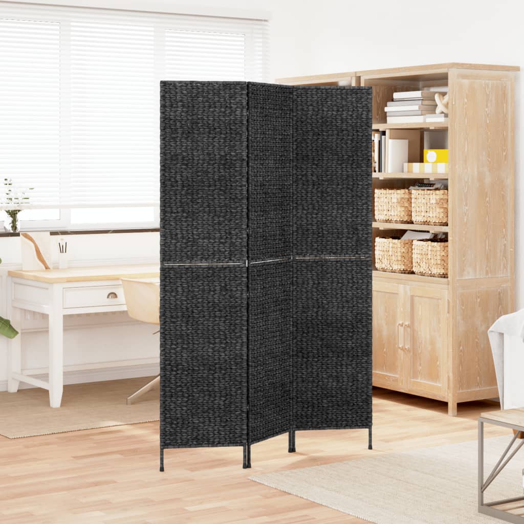 vidaXL Romdeler 3 paneler svart 122x180 cm vannhyasint