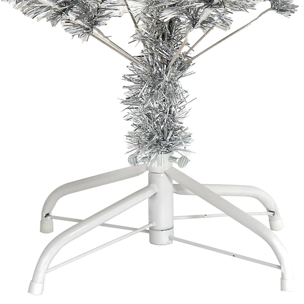 vidaXL Kunstig juletre med stativ sølv 120 cm PET