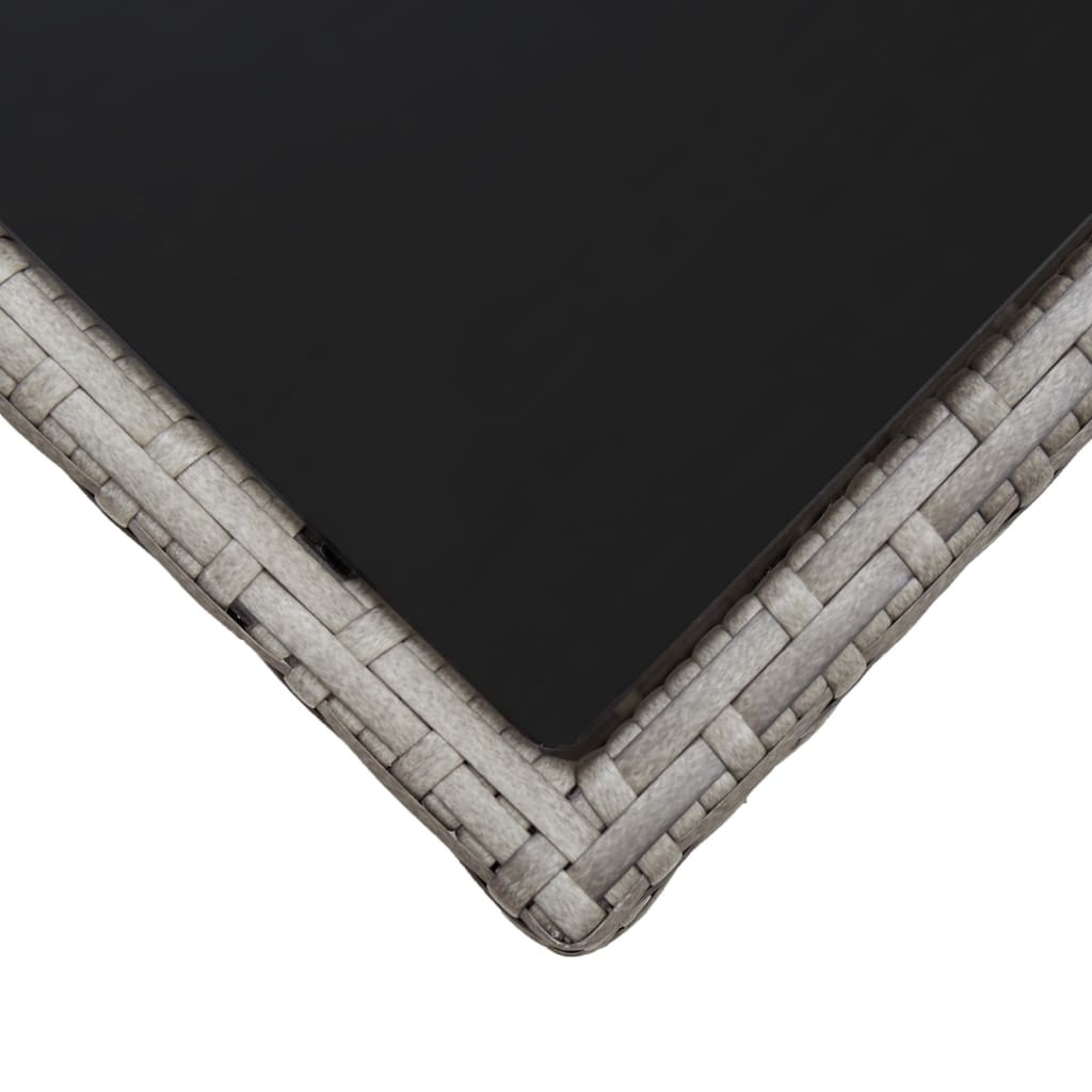 vidaXL Salongbord grå 45x45x40 cm polyrotting og glass