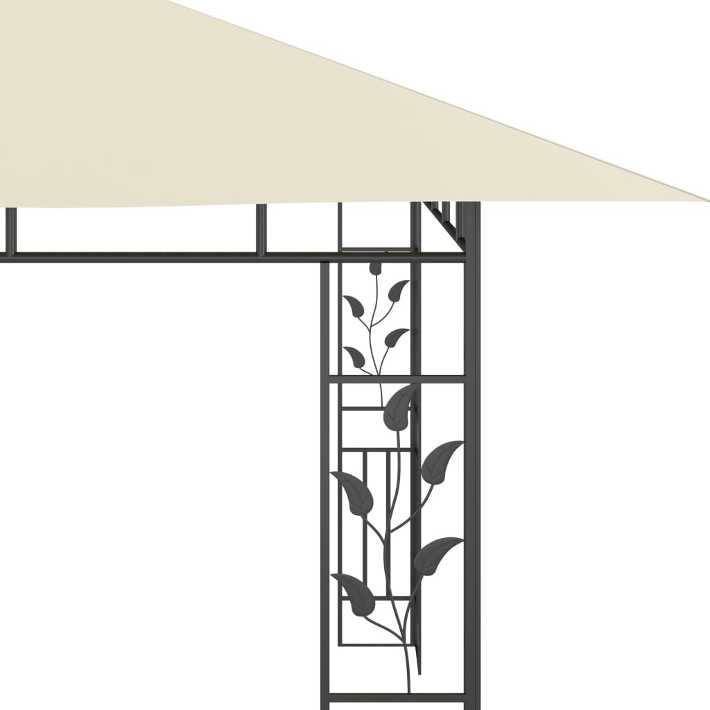 vidaXL Paviljong med myggnett 4x3x2,73 m kremhvit 180 g/m²