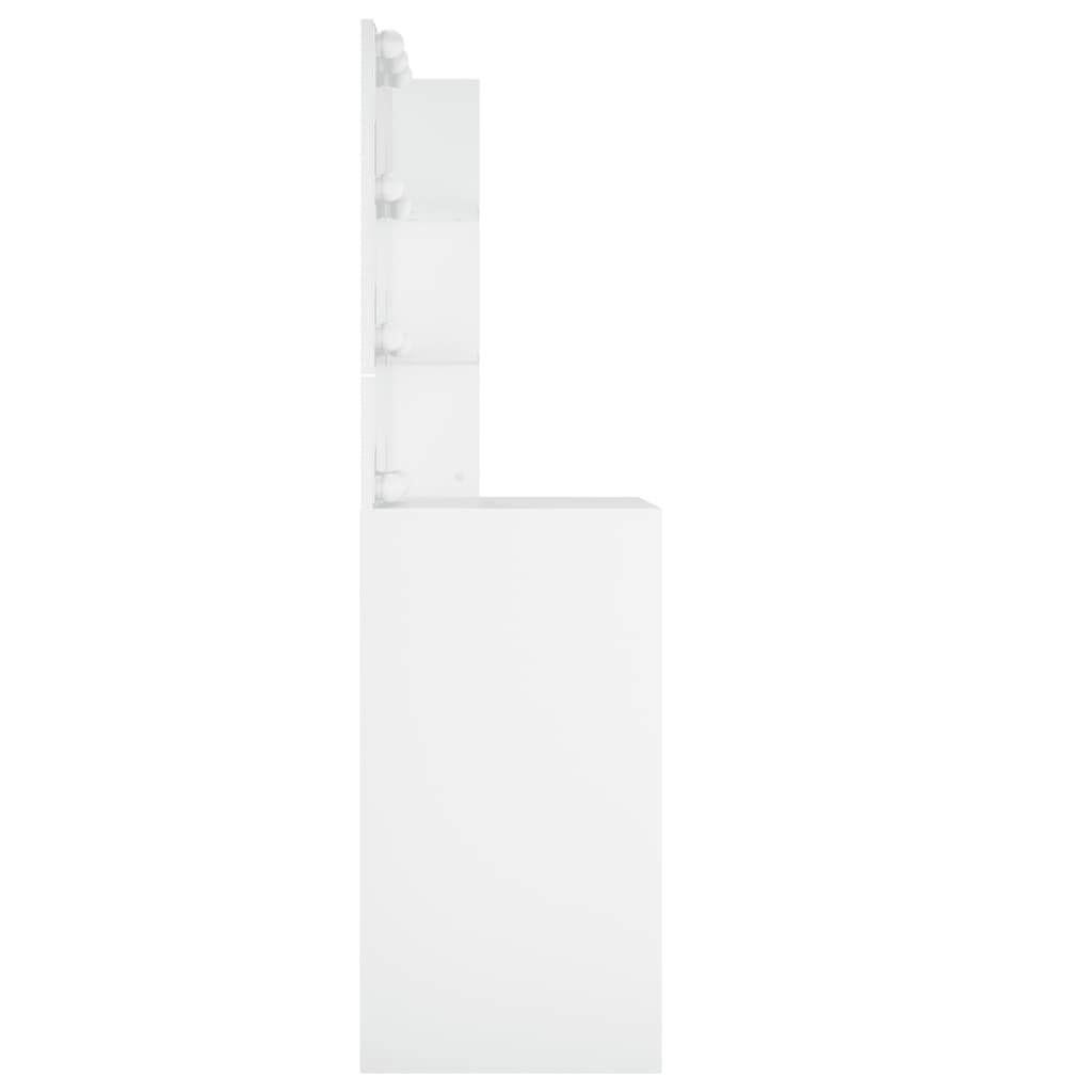 vidaXL Sminkebord med LED hvit 60x40x140 cm