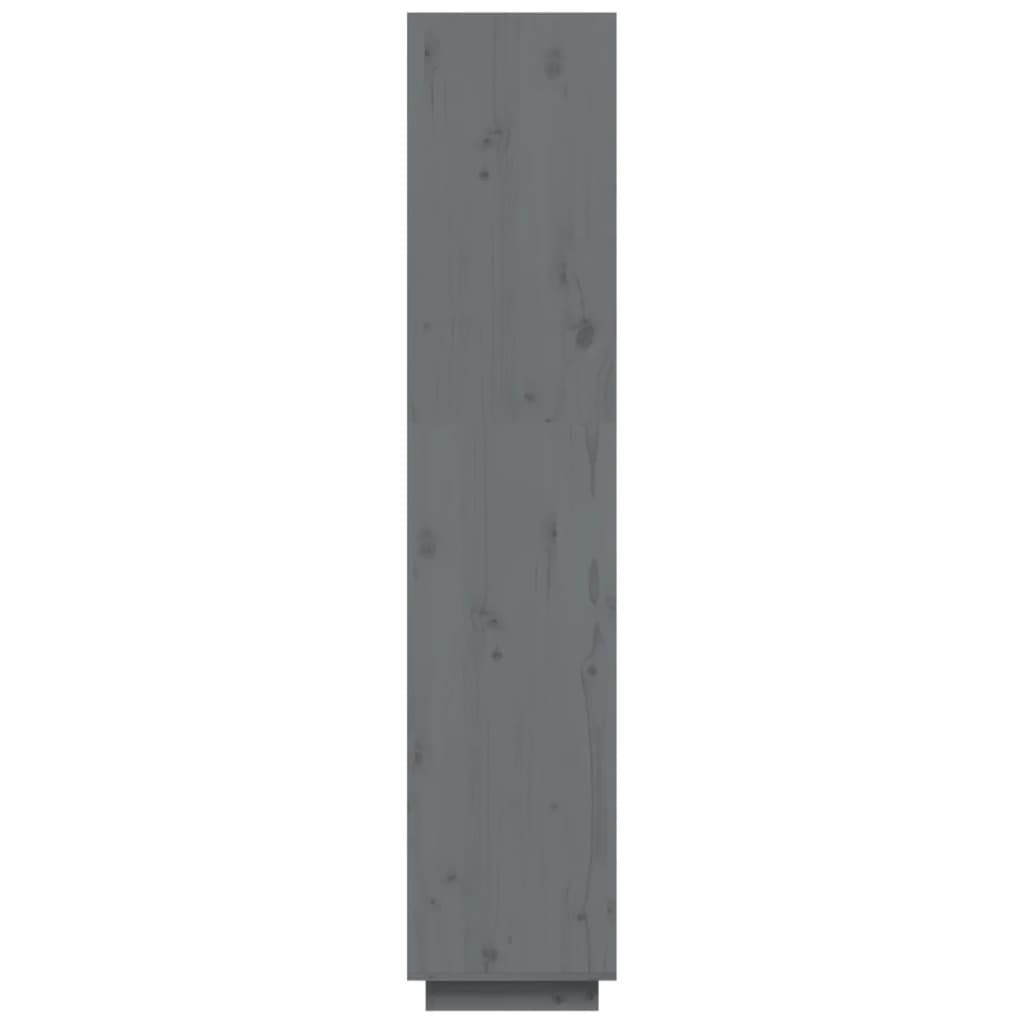 vidaXL Bokhylle/romdeler grå 40x35x167 cm heltre furu