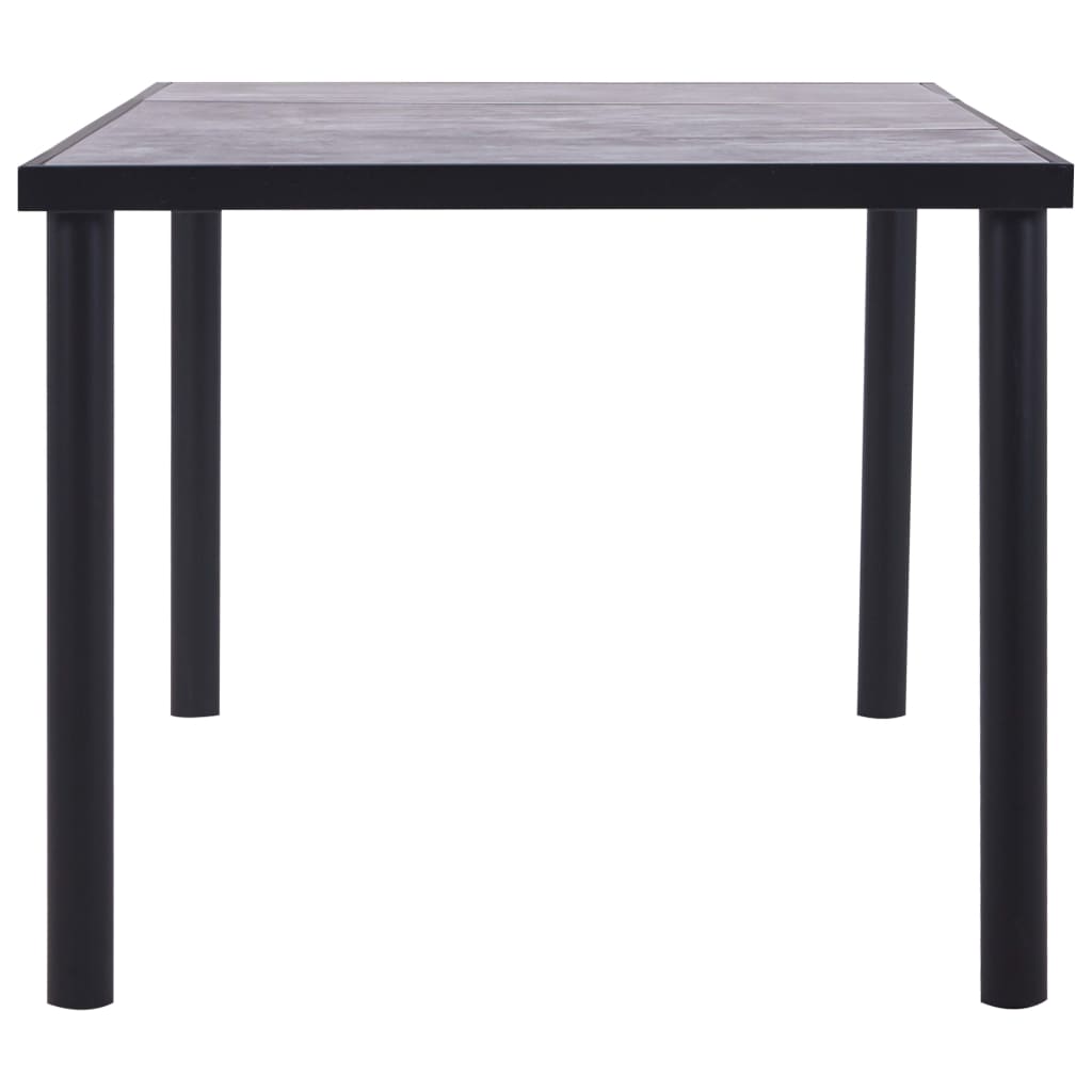 vidaXL Spisebord svart og betonggrå 200x100x75 cm MDF