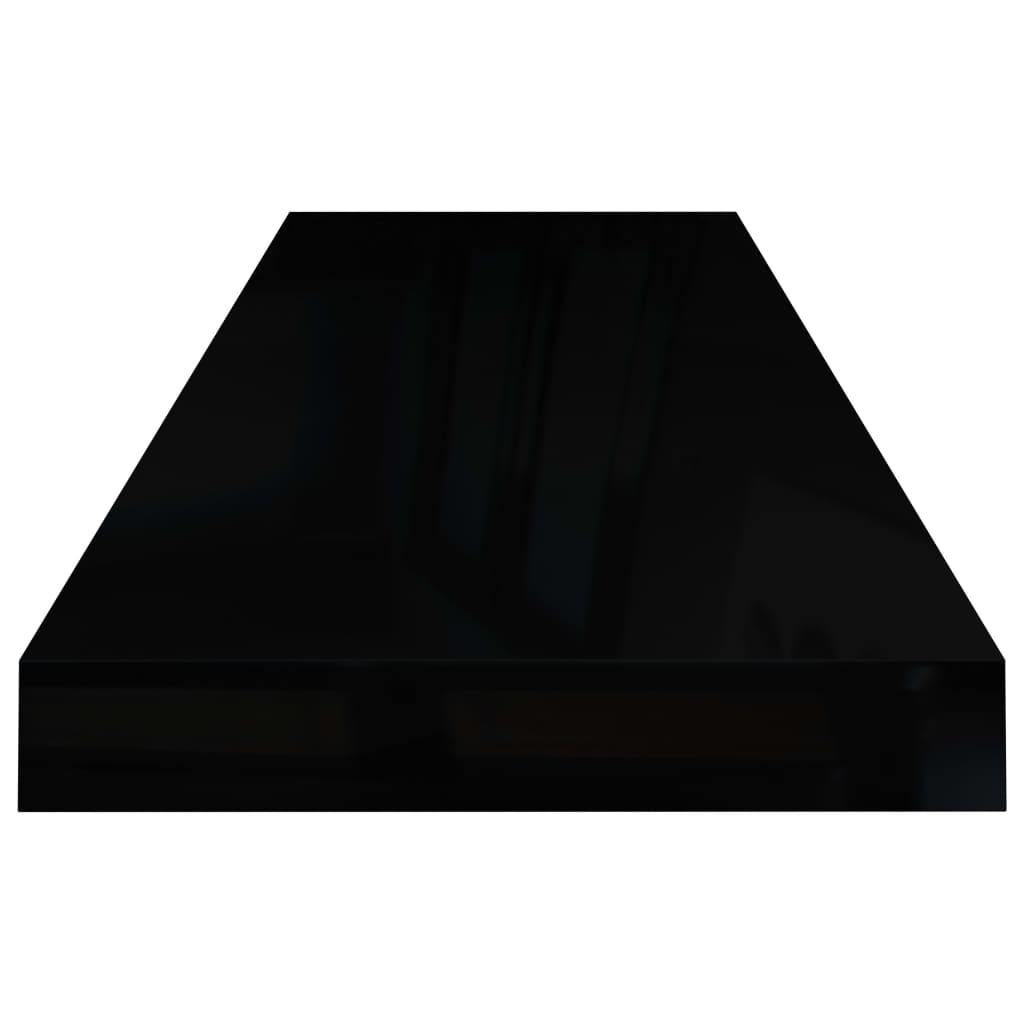 vidaXL Flytende vegghyller 4 stk høyglans svart 80x23,5x3,8 cm MDF