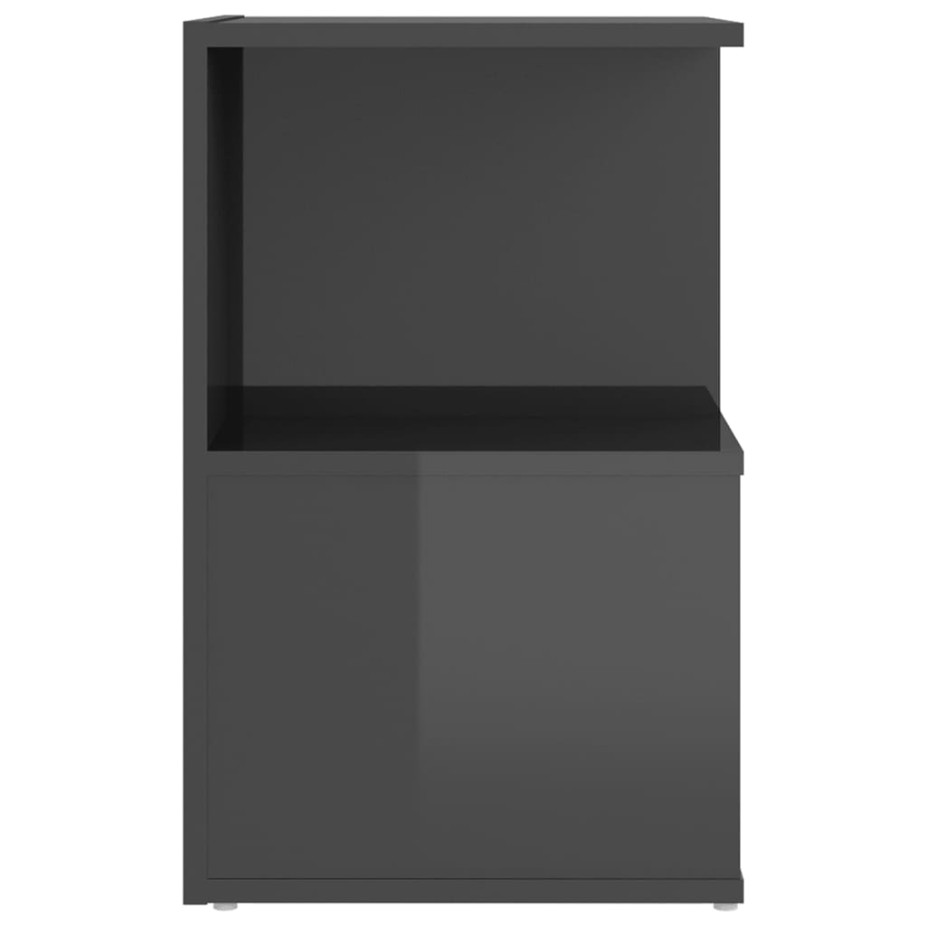 vidaXL Nattbord høyglans grå 35x35x55 cm sponplate