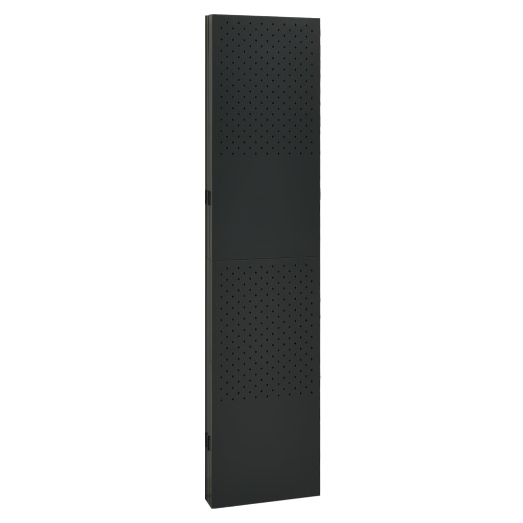 vidaXL Romdeler 4 paneler 2 stk svart 200x180 cm stål